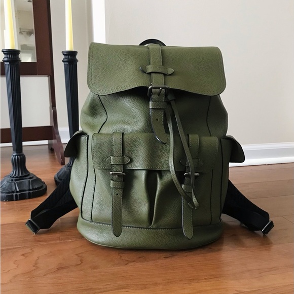 Coach Hudson Leather Backpack, Olive Green, F36811 - Picture 16 of 16
